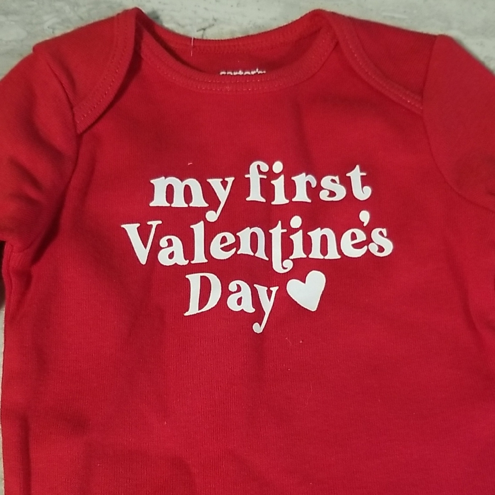 Carter's Red Valentine's Day Onesie Size 3M